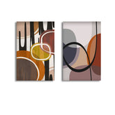 Modern Mid Century Abstract Geometric (2panel) | Wall Art